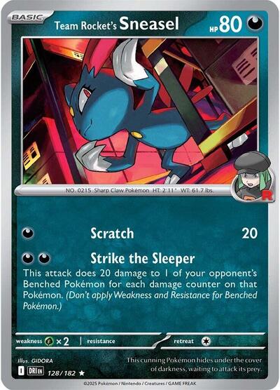 Team Rocket's Sneasel (SV10: Destined Rivals) Light Play Holofoil