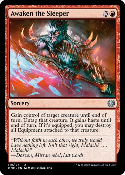 Awaken the Sleeper (Phyrexia: All Will Be One) Light Play Foil