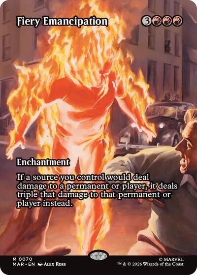 Fiery Emancipation (Borderless) (Marvel Eternal-Legal) Light Play