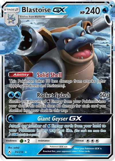 Blastoise GX (SM - Unbroken Bonds) Near Mint Holofoil