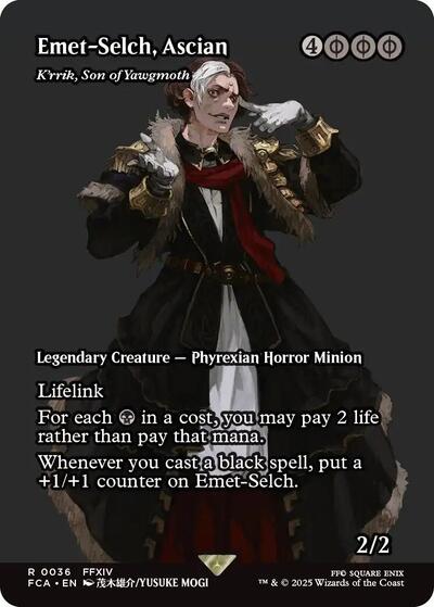 Emet-Selch, Ascian - K'rrik, Son of Yawgmoth (Showcase) (Universes Beyond: FINAL FANTASY: Through the Ages) Light Play