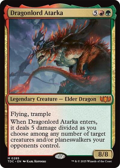 Dragonlord Atarka (Commander: Tarkir: Dragonstorm) Light Play