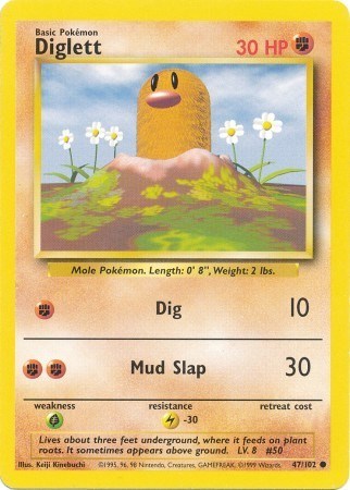 Diglett (Base Set) Heavy Play
