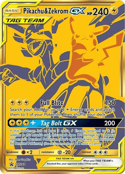 Pikachu & Zekrom GX - SM248 (SM Promos) Near Mint Holofoil