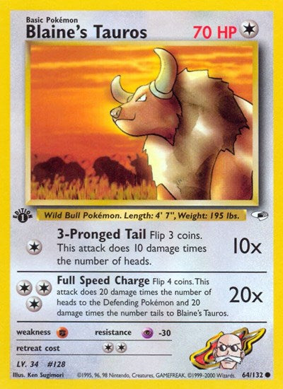 Blaine's Tauros (Gym Heroes) Heavy Play Unlimited