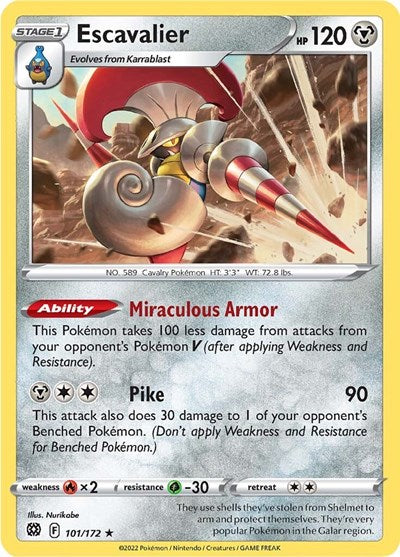 Escavalier (SWSH09: Brilliant Stars) Light Play Reverse Holofoil