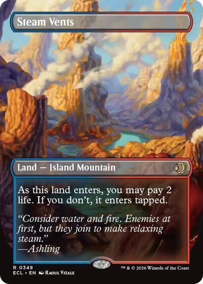 Steam Vents (Borderless) (Lorwyn Eclipsed) Light Play