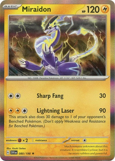 Miraidon (Scarlet and Violet: Base Set) Light Play Reverse Holofoil
