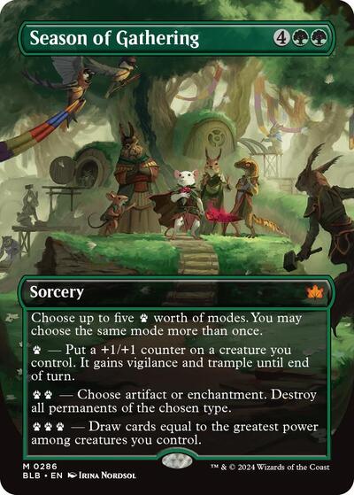 Season of Gathering (Borderless) (Bloomburrow) Near Mint Foil