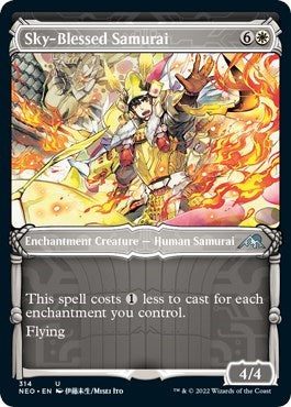 Sky-Blessed Samurai (Showcase) (Kamigawa: Neon Dynasty) Light Play Foil