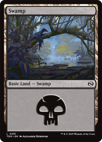 Swamp (0281) (Tarkir: Dragonstorm) Light Play Foil