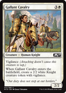Gallant Cavalry (Magic 2019 Core Set) Light Play