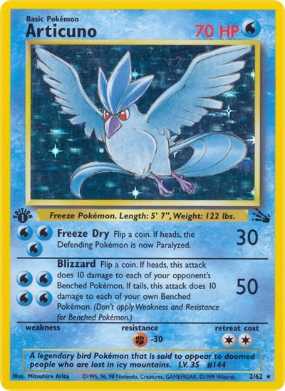 Articuno (2) (Fossil) Medium Play Holofoil