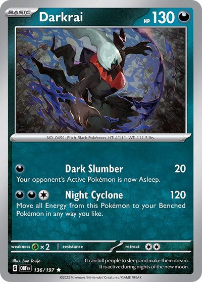 Darkrai (Scarlet and Violet: Obsidian Flames) Light Play Holofoil