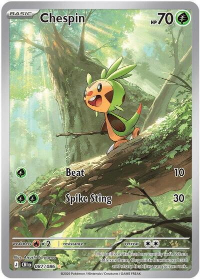 Chespin - 087 (ME04: Chaos Rising) Light Play Holofoil