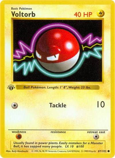 Voltorb (Base Set (Shadowless)) Medium Play Unlimited