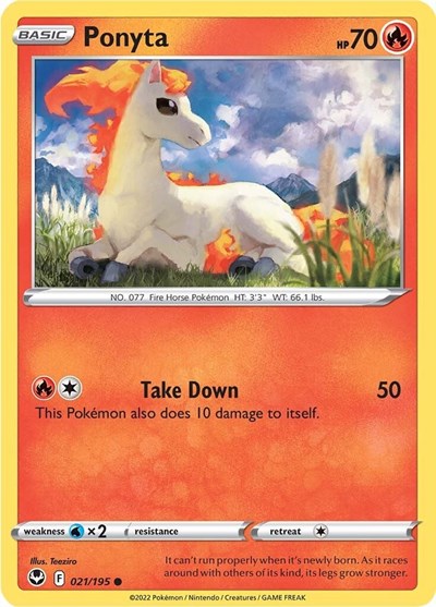 Ponyta (SWSH12: Silver Tempest) Light Play Reverse Holofoil