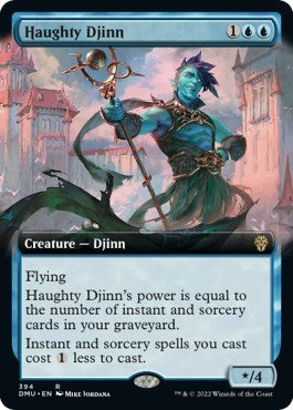 Haughty Djinn (Extended Art) (Dominaria United) Light Play Foil
