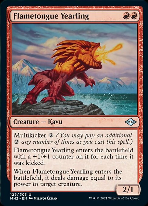 Flametongue Yearling (Modern Horizons 2) Light Play Foil