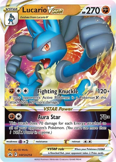 Lucario VSTAR - SWSH214 (SWSH: Sword & Shield Promo Cards) Light Play Holofoil