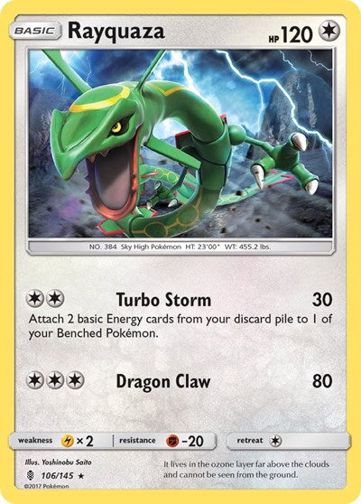 Rayquaza (SM - Guardians Rising) Damaged / Poor Reverse Holofoil
