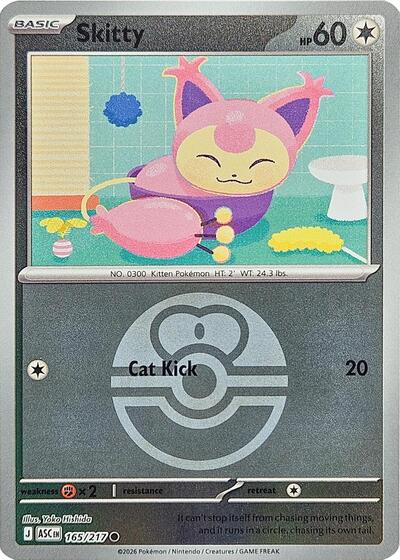 Skitty (Love Ball) (ME: Ascended Heroes) Light Play Reverse Holofoil