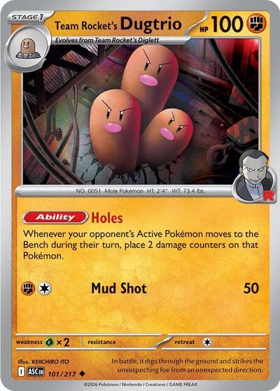 Team Rocket's Dugtrio - 101 (ME: Ascended Heroes) Light Play