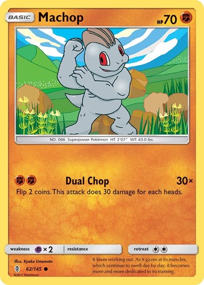 Machop (62) (SM - Guardians Rising) Medium Play