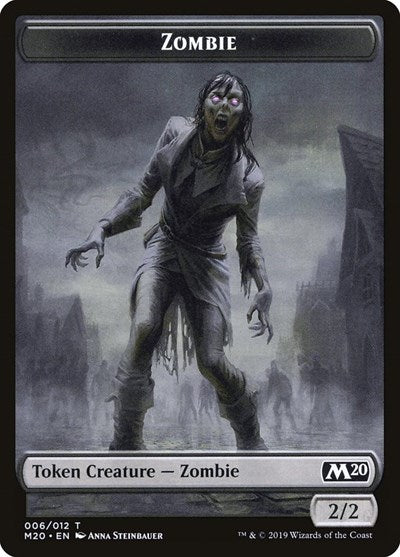 Zombie Token (Magic 2020 Core Set) Medium Play