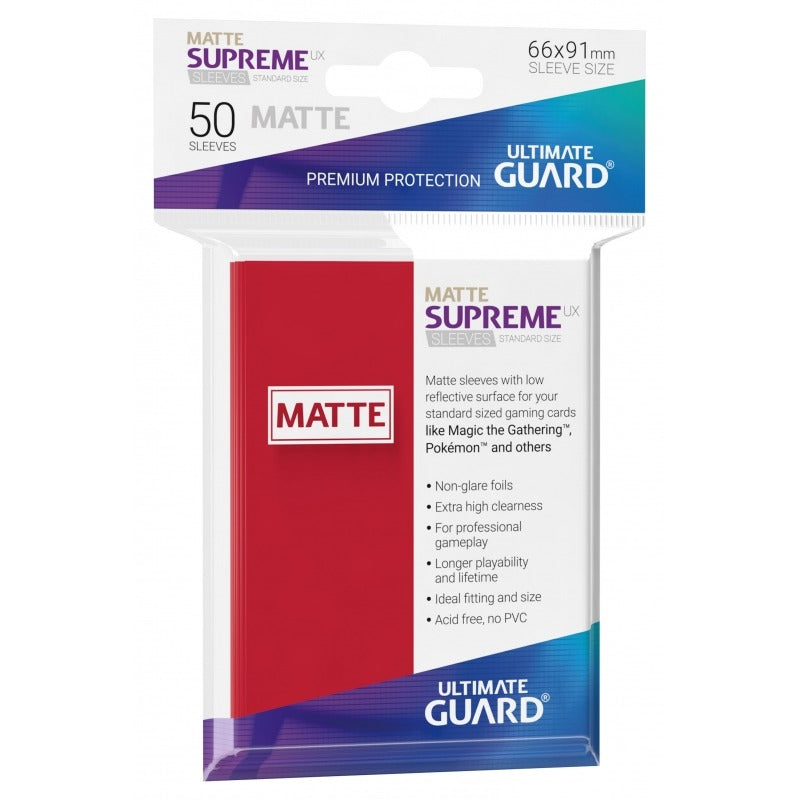 Ultimate Guard - Supreme UX Sleeves Standard Size - Matte - Red (50)