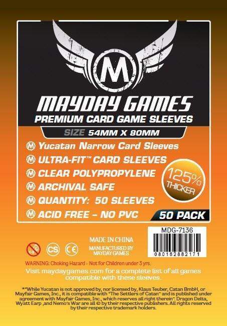Sleeves: Premium Yucatan Narrow Card Game Sleeves 54mm x 80mm (50)