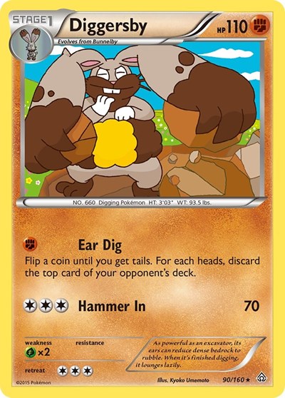 Diggersby (XY - Primal Clash) Medium Play Reverse Holofoil