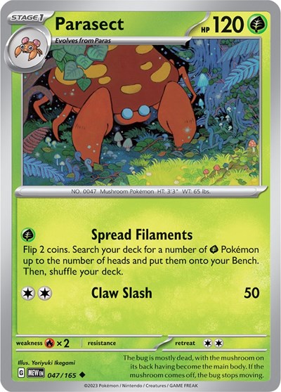 Parasect (Scarlet and Violet: 151) Light Play Reverse Holofoil
