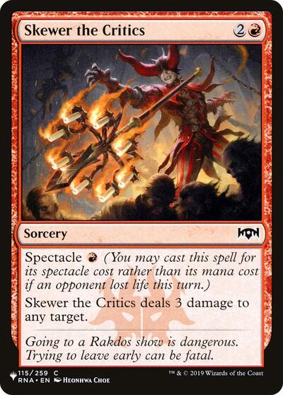 Skewer the Critics (The List) Light Play