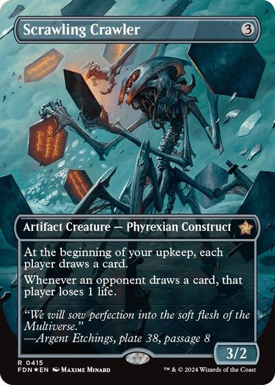 Scrawling Crawler (Borderless) (Mana Foil) (Foundations) Near Mint Foil