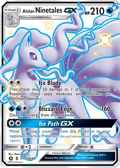 Alolan Ninetales GX (Hidden Fates: Shiny Vault) Light Play