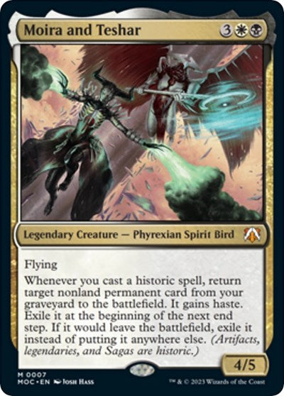 Moira and Teshar (Commander: March of the Machine) Light Play Foil