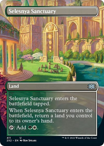 Selesnya Sanctuary (Borderless) (Double Masters 2022) Light Play