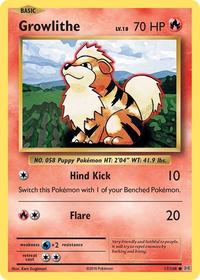 Growlithe (XY - Evolutions) Light Play Reverse Holofoil