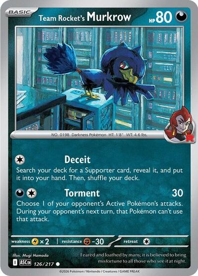 Team Rocket's Murkrow (ME: Ascended Heroes) Light Play
