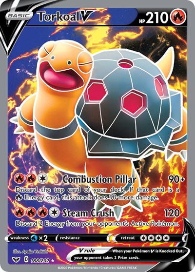 Torkoal V (Full Art) (SWSH01: Sword & Shield Base Set) Light Play Holofoil