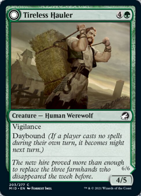 Tireless Hauler / Dire-Strain Brawler (Innistrad: Midnight Hunt) Light Play