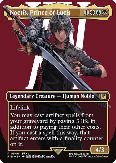 Noctis, Prince of Lucis (Borderless) (Surge Foil) (Universes Beyond: FINAL FANTASY) Light Play Foil