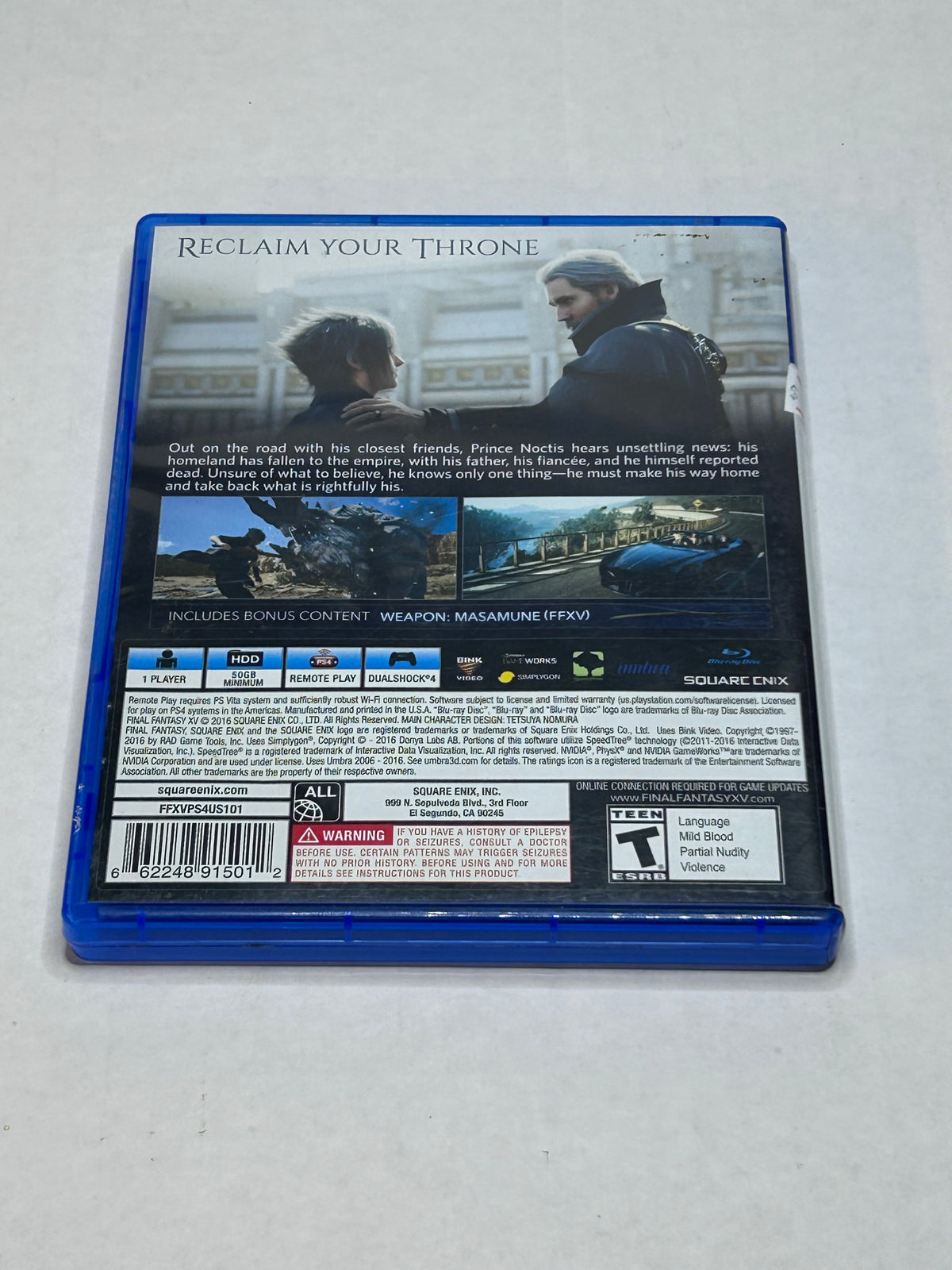 Final Fantasy XV [Day One Edition] (PS4)(CIB)