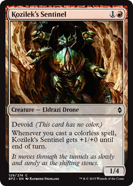 Kozilek's Sentinel (Battle for Zendikar) Light Play