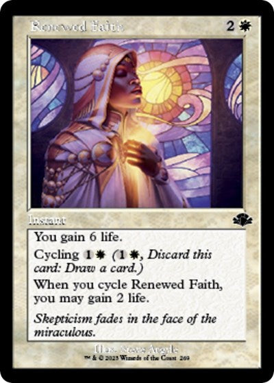 Renewed Faith (Retro Frame) (Dominaria Remastered) Light Play