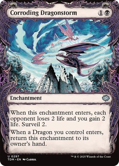 Corroding Dragonstorm (Showcase) (Tarkir: Dragonstorm) Light Play Foil