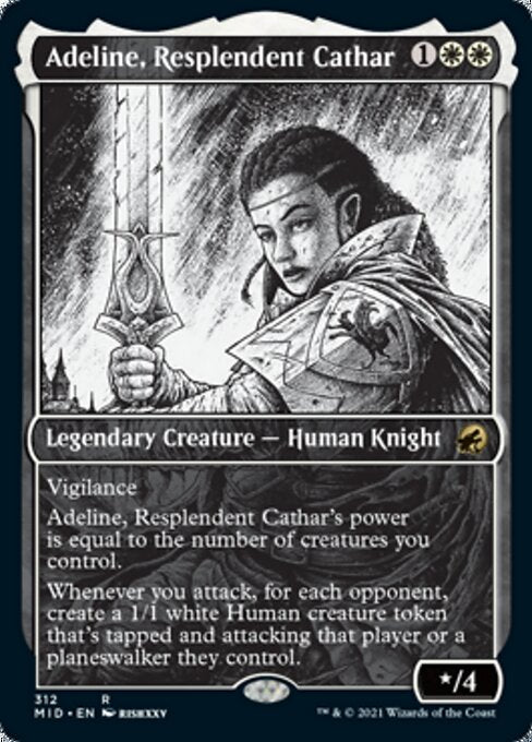 Adeline, Resplendent Cathar (Showcase) (Innistrad: Midnight Hunt) Light Play