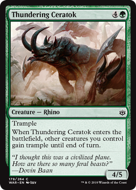 Thundering Ceratok (War of the Spark) Light Play