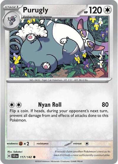 Purugly (SV07: Stellar Crown) Light Play Reverse Holofoil
